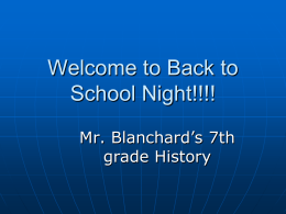 Welcome to Back to School Night!!!!