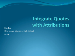 Integrate Quotes - Downtown Magnets High School