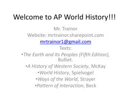 Welcome to AP World History!!!