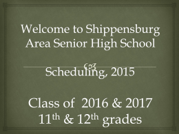Welcome to Shippensburg Area Senior High School