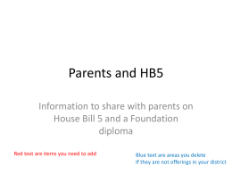 Parents and HB5 - Education Service Center Region 12