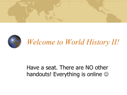 Welcome to World History II!