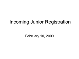 Incoming Junior Registration