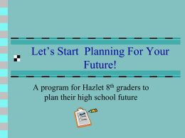 It’s Your Future – Get Planning!