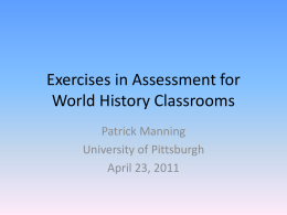 Exercises in Assessment for World History Classrooms