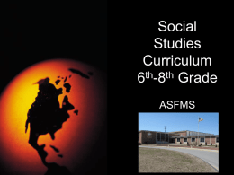 ASFMS Social Studies Curriculum Explained