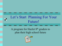 It`s Your Future – Get Planning!