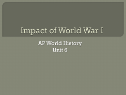 Impact of World War I - Fort Thomas Independent Schools