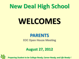Parent End-of-Course Informational Meeting 08-27