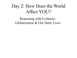 Day 2: How Does the World Affect YOU?