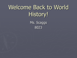 Welcome Back to World History!