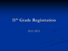 Registration Information for Incoming 11th Graders