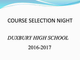 Course Selection Night Presentation