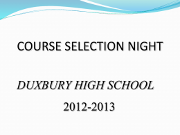 course selection 2012-2013