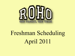 Freshman Example Schedule