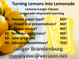 Turning Lemons into Lemonade PPt
