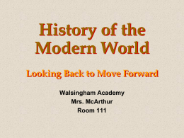 The Modern World-Looking Back to Move