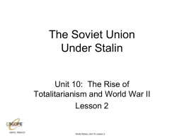 The Soviet Union Under Stalin