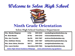 Orientation Night for Parent of 8th Graders