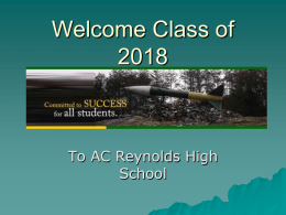 Welcome Class of 2015 - Buncombe County Schools