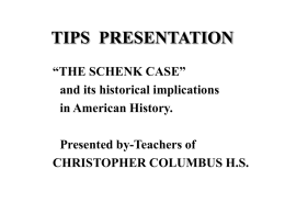 PowerPoint: The Schenk Case and its historical implications