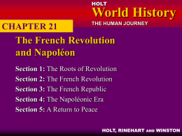 CHAPTER 21: The French Revolution and Napoléon