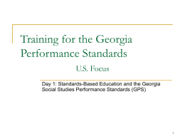 Performance Standards - GeorgiaStandards.Org