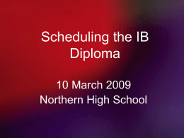 Scheduling the IB Diploma