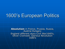 1600`s European Politics