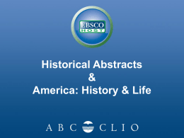 New Historical Abstracts