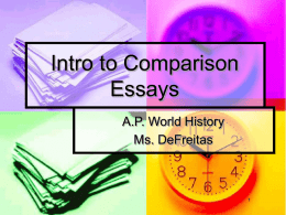 Intro to Comparison Essays