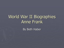 World War II Biographies Anne Frank