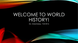 Welcome to world history!