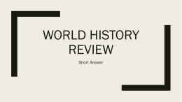 World History Review - Bismarck Public Schools