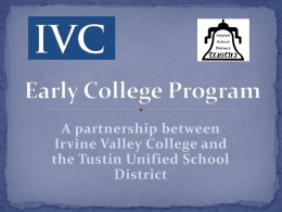 Early College Program - Tustin Unified School District