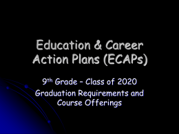9th Grade Education and Career Action Plans