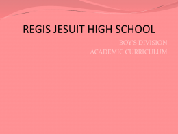 class of 2015 curriculum - Regis Jesuit High School