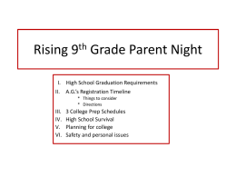 Rising 9th Grade Parent Night-USE