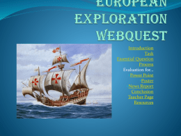 European Exploration WebQuest Introduction