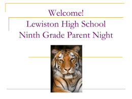 Ninth Grade Registration Parent Night Information