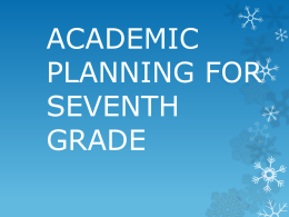 academic planning for seventh grade