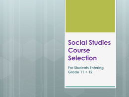 Social Studies Course Selections