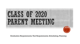 Class of 2020 Graduation Requirements