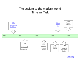 The ancient to the modern world Timeline Task