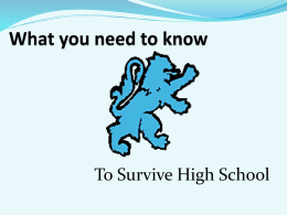 What you need to know - JH Rose Student Services