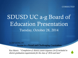 10/28/14 LCAP Broad and Challenging Curriculum
