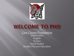 Welcome to PHS Health and Physical Education!