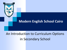Y6 Parent Info Session - Modern English School Cairo