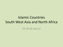 Islamic Countries South West Asia and North Africa
