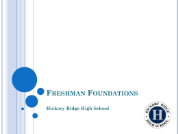 Freshman Foundations - Cabarrus County Schools